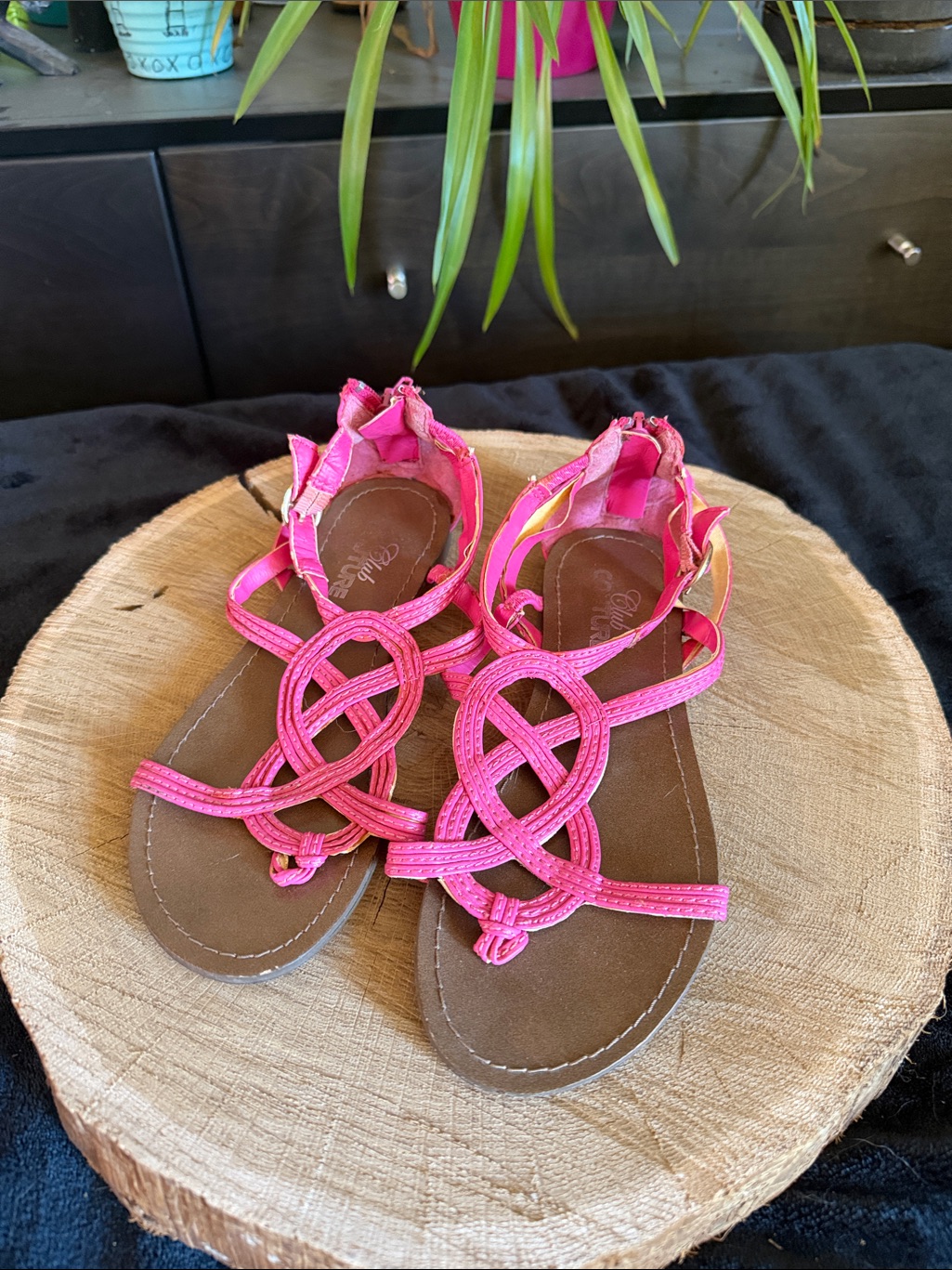 Women's Pink Knotted Strap Sandals